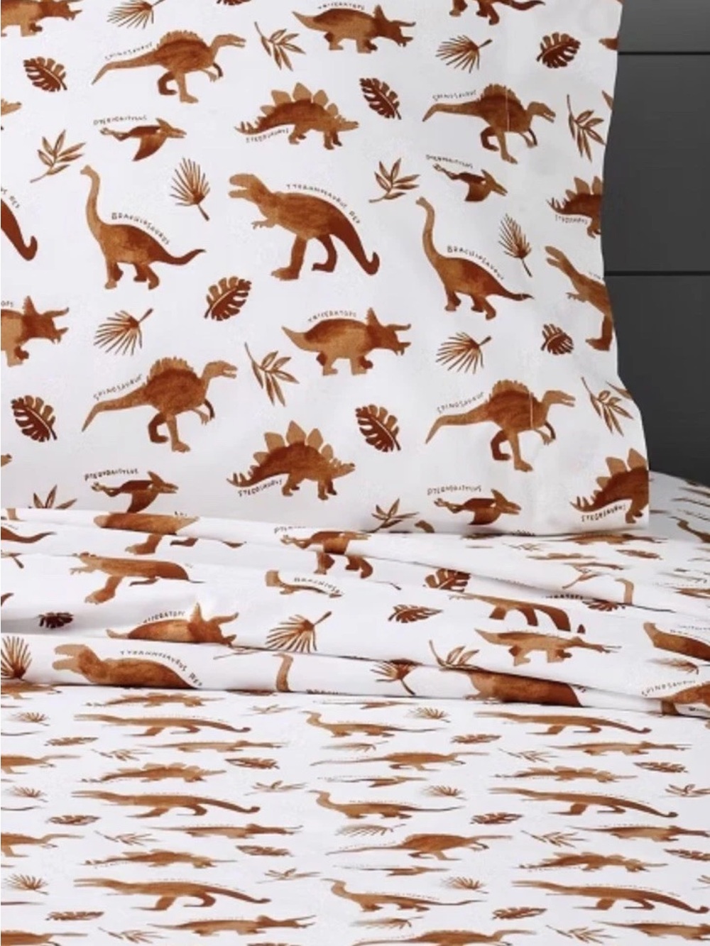 Pillowfort Watercolor Dinosaur Queen Cotton Sheet Set Discontinued NWT - Picture 7 of 11